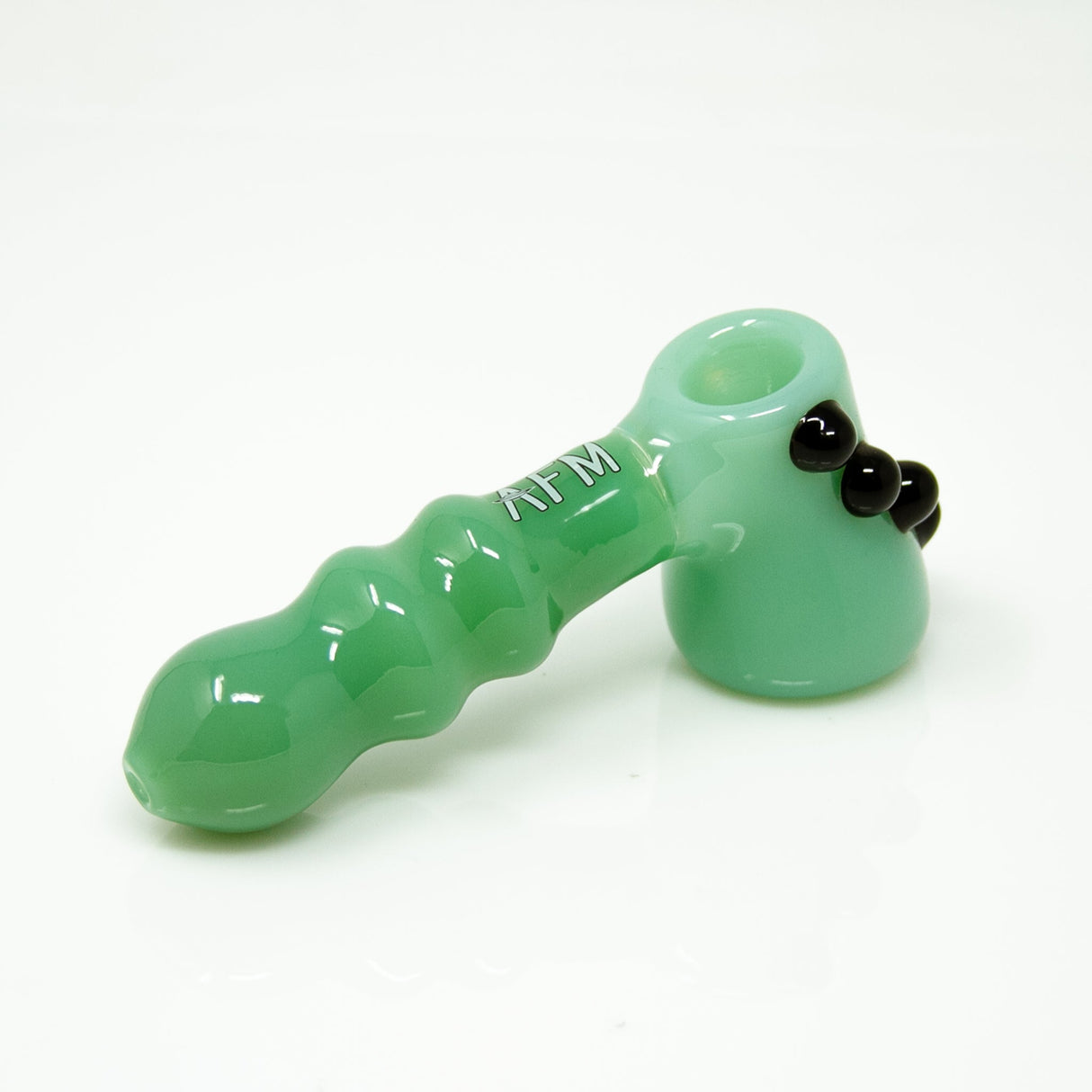 AFM Fire Breather 5" Glass Hand Pipe in mint green with deep bowl, side view on white background