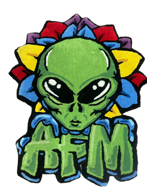 AFM Tufted Rug with Colorful Alien Design, 31" x 39", Classic Home Decor