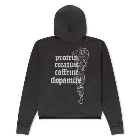 Protein Boxy Cropped 500GSM Hoodie (Gunmetal)