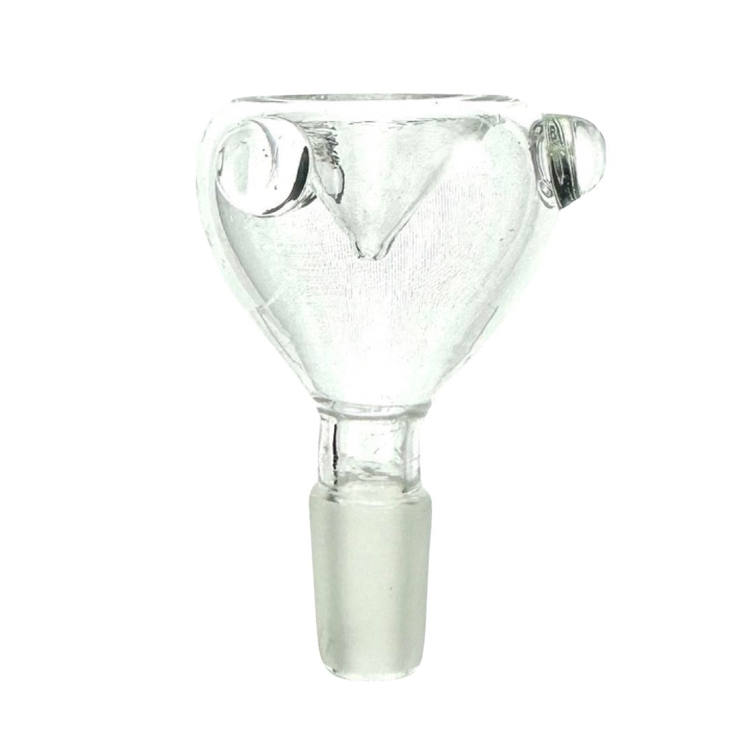 AFM Basic Glass Bowl for Beaker Bongs, clear front view on white background, with sturdy design