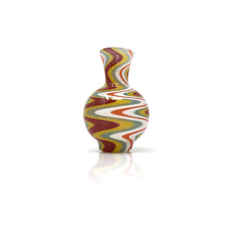 AFM Reversal Bubble Spinner Cap with colorful swirl design and 2 glass pearls, front view on white background