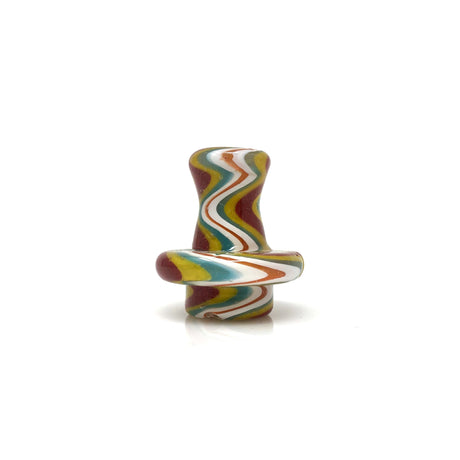 AFM Reversal Spinner Cap with Colorful Swirl Design and 2 Glass Pearls - Front View