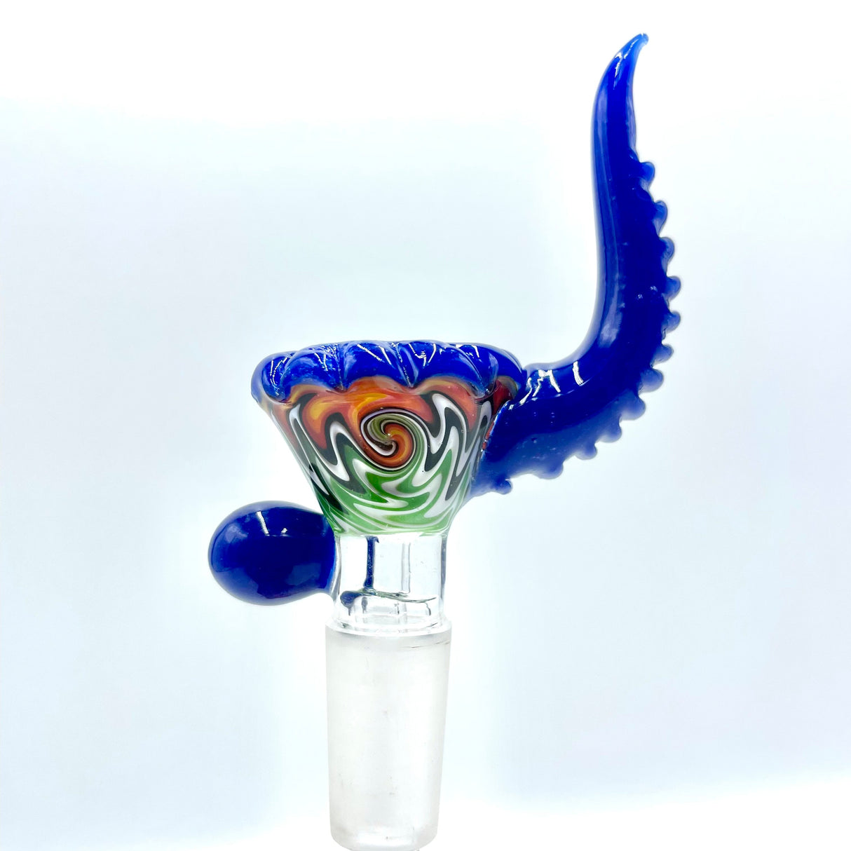 Lucky Goat Rasta Horn Glass Bowl, 14mm, front view on white background