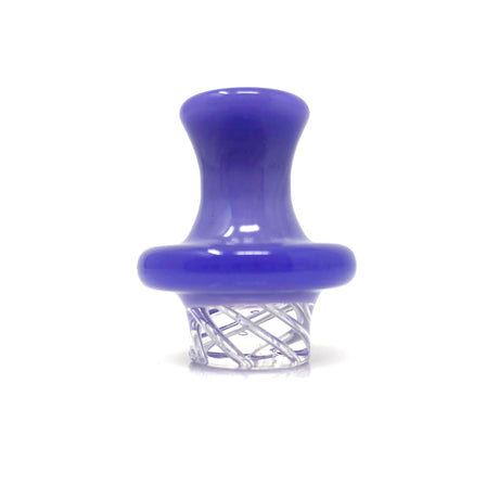 AFM Color Turbo Spinner Glass Carb Cap in vibrant blue with 2 pearls, front view on white background