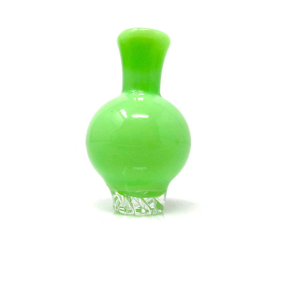 AFM Full Color Green Turbo Spinner Carb Cap with 2 Glass Pearls - Front View