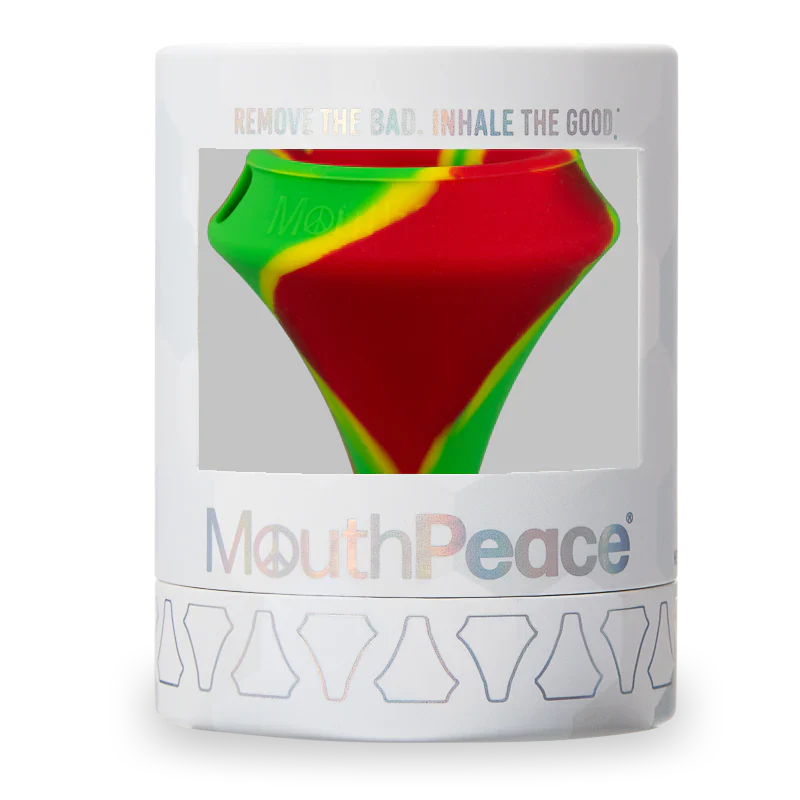 MAV Glass Moose Labs Mouthpiece in Rasta Colors - Front View in Packaging