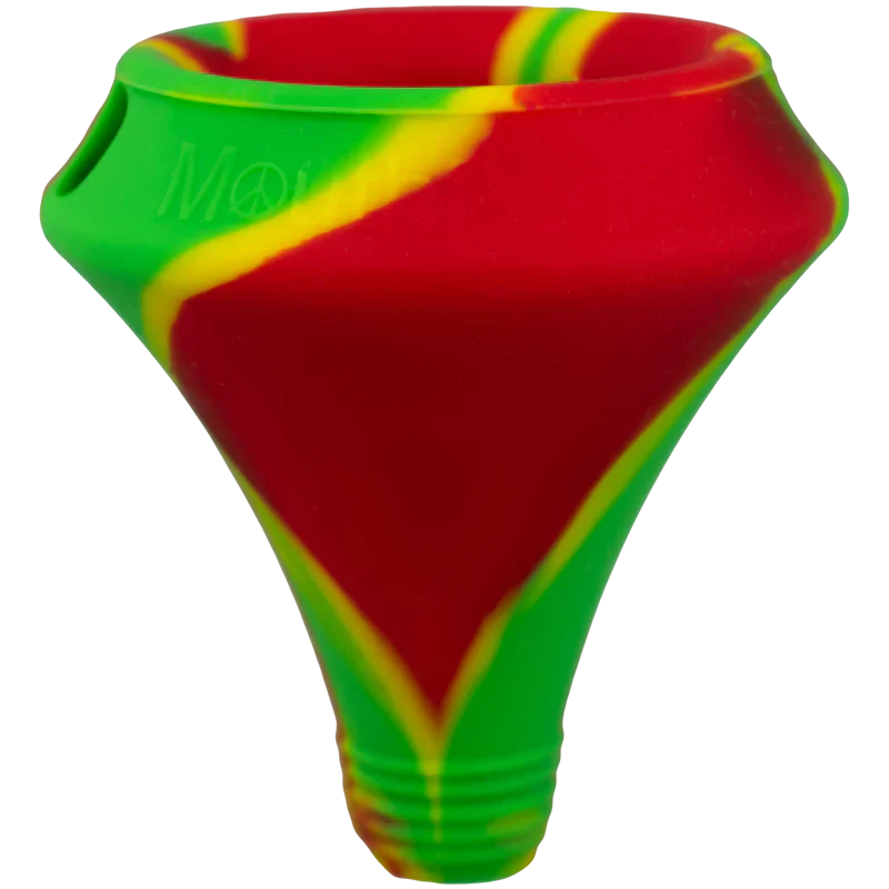 MAV Glass Moose Labs Mouthpiece in Rasta Colors, Front View, Easy to Attach