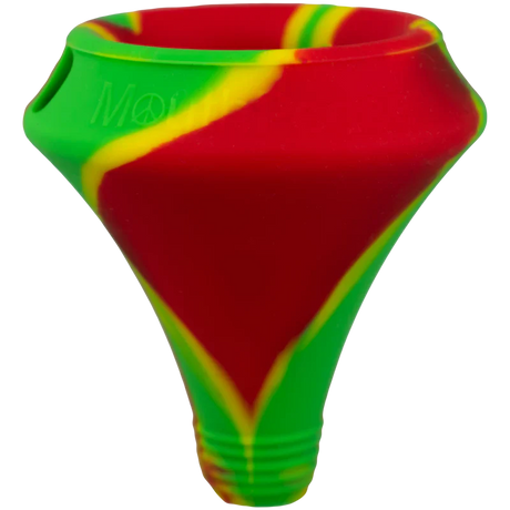MAV Glass Moose Labs Mouthpiece in Rasta Colors, Front View, Easy to Attach