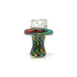 AFM Turbo Reversal Glass Spinner Cap with Colorful Swirls and 2 Glass Pearls - Front View