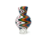 AFM Turbo Bubble Reversal Glass Spinner Carb Cap with vibrant swirl design and 2 pearls, front view on white background