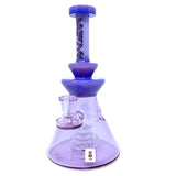 8" AFM Swiss Pyramid Dab Rig in purple with showerhead perc, front view on white background