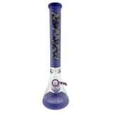 MAV Glass Purple Octobong 18" beaker bong, front view of the purple tube, base and matching octopus bowl