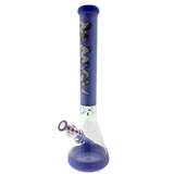 MAV Glass Purple Octobong 18" beaker bong, side view with octopus bowl and stem angled to the left