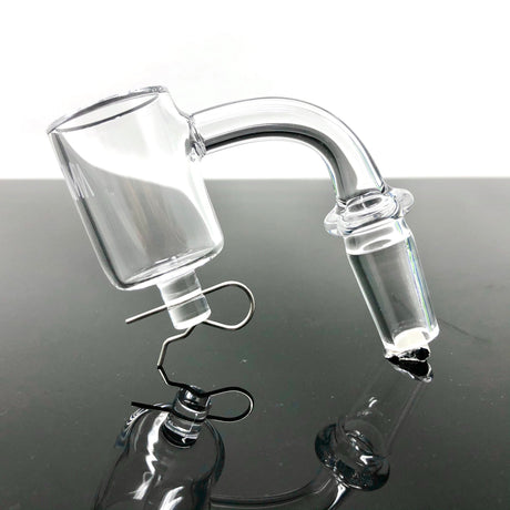 AFM 25mm E-Nail Quartz Banger showing angled side view on reflective surface