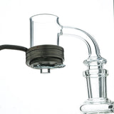 AFM 25mm E-Nail Quartz Banger for Dab Rigs - Clear, Side View with Heating Coil Attached