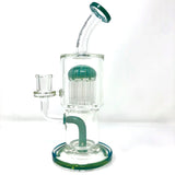 9" AFM Groovy Tree Arm Perc Dab Rig with Bent Neck and Showerhead Perc, Front View