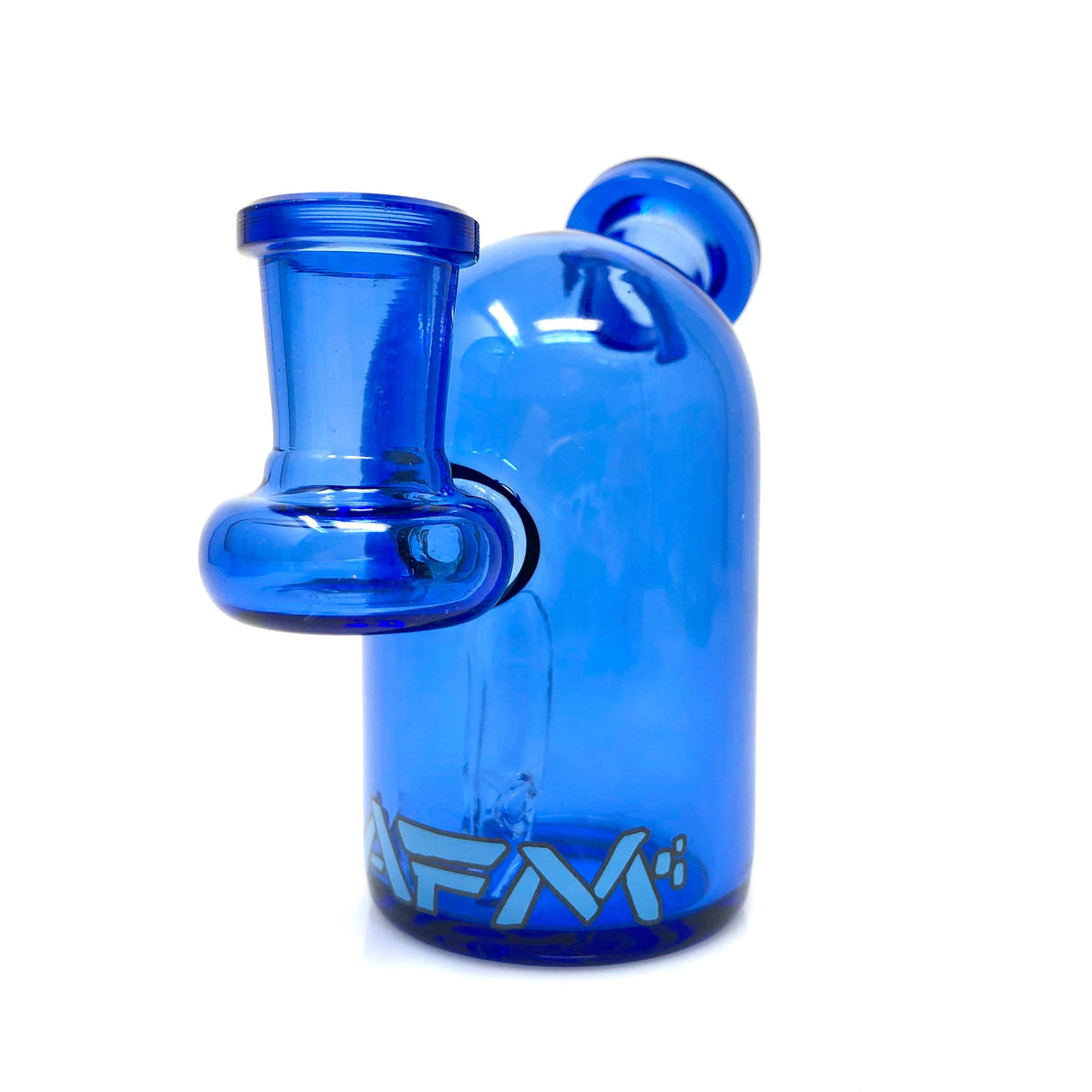 AFM 4" Bullet Mini Dab Rig in Blue with 14mm Female Joint and Banger, Front View