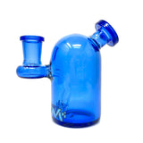 AFM 4" Bullet Mini Dab Rig in vibrant blue with banger, side view on seamless white background