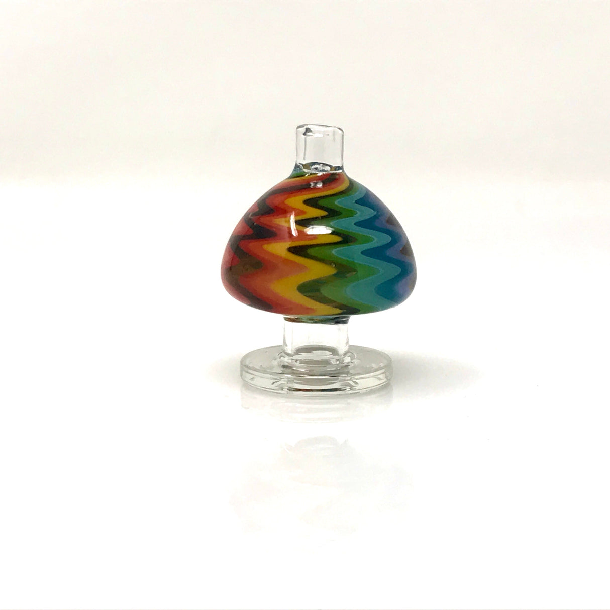 AFM Reversal Mushroom Cap for Dab Rigs, Colorful Swirl Design, Front View on White Background