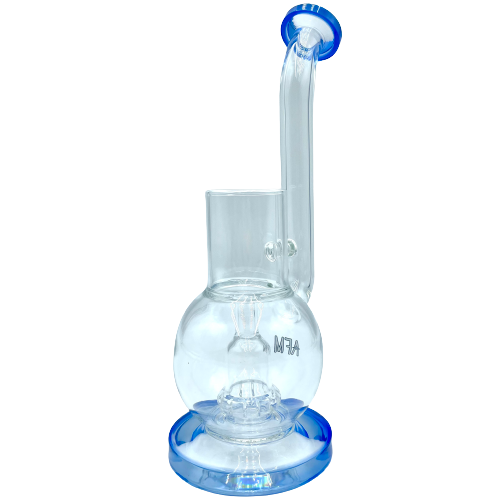 10" AFM Glass Puffco Proxy Dab Rig in Ink Blue with Bent Neck and Showerhead Perc