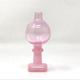 AFM Double Color Bubble Airflow Carb Cap in pink, front view on a white background, essential for dab rigs