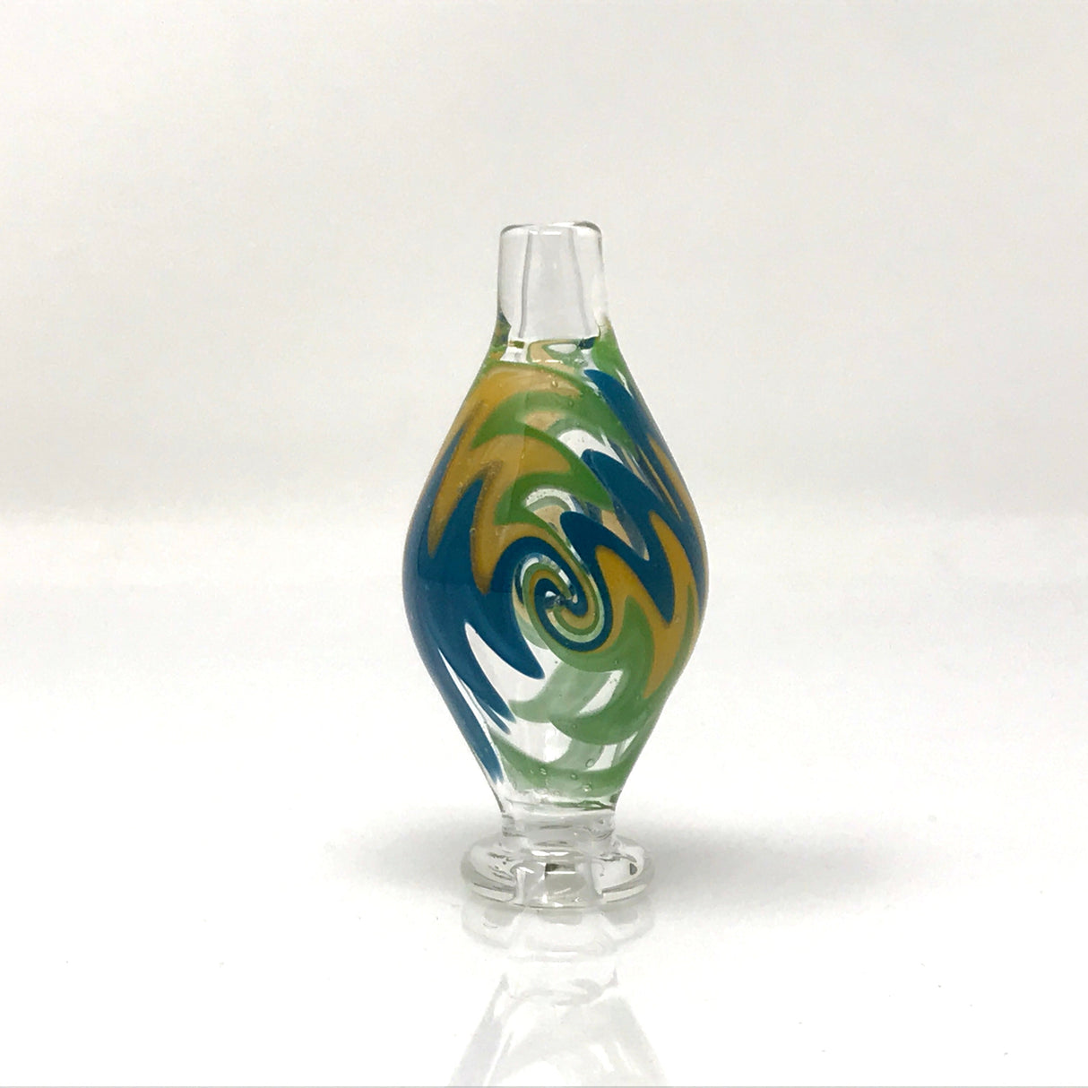 AFM Airflow Reversal Carb Cap with Colored Swirl Design - Front View on White Background