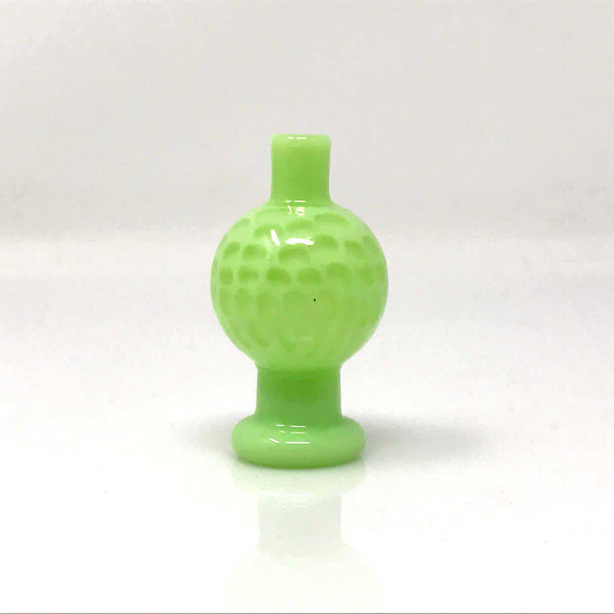 AFM Full Color Green Honeycomb Airflow Cap for Dab Rigs - Front View on Seamless White