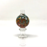 AFM Clear Airflow Reversal Carb Cap with colorful swirl design, front view on white background