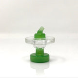 AFM Knob Air Flow Directional Carb Cap in green, front view on a seamless white background