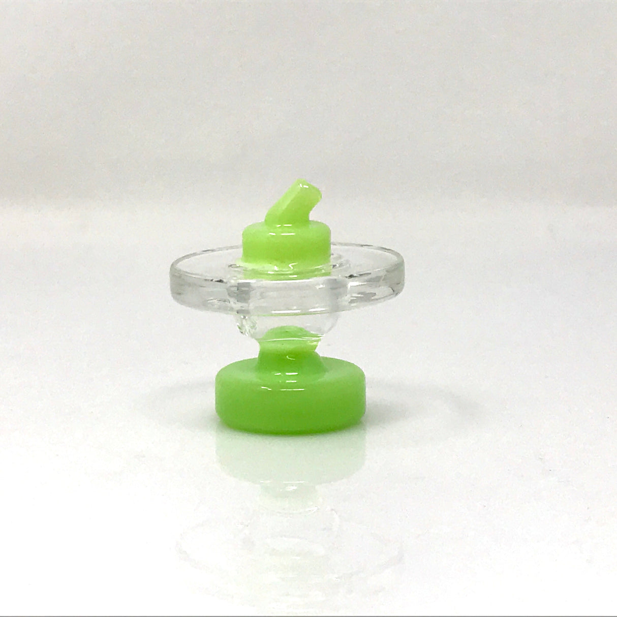 AFM Knob Air Flow Directional Carb Cap in Neon Green, Front View on Seamless White Background