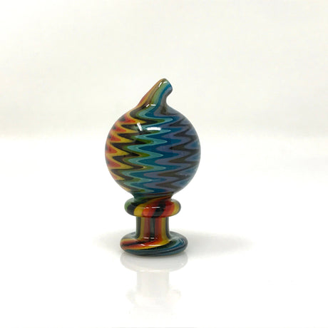 AFM Full Color Wig Wag Carb Cap for Dab Rigs, Borosilicate Glass, Front View on White Background