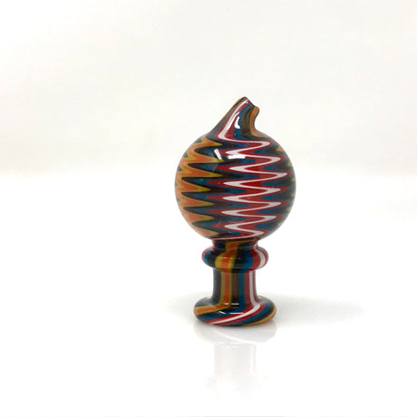 AFM Full Color Wig Wag Carb Cap for Dab Rigs, Borosilicate Glass, Front View on White Background