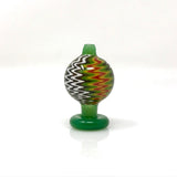 AFM Color Reversal Bubble Carb Cap with Zigzag Pattern - Front View on White Background