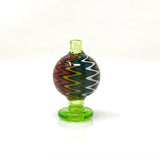 AFM Color Reversal Bubble Carb Cap with vibrant zigzag pattern, front view on white background