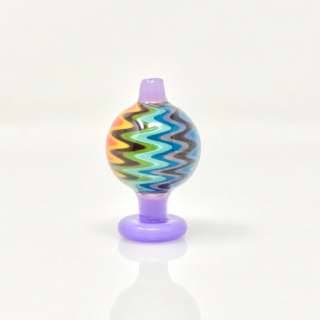 AFM Color Reversal Bubble Carb Cap with Vibrant Zigzag Pattern - Front View