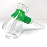 6" AFM Fat Hammer Glass Bubbler with Green Accents - Angled Side View