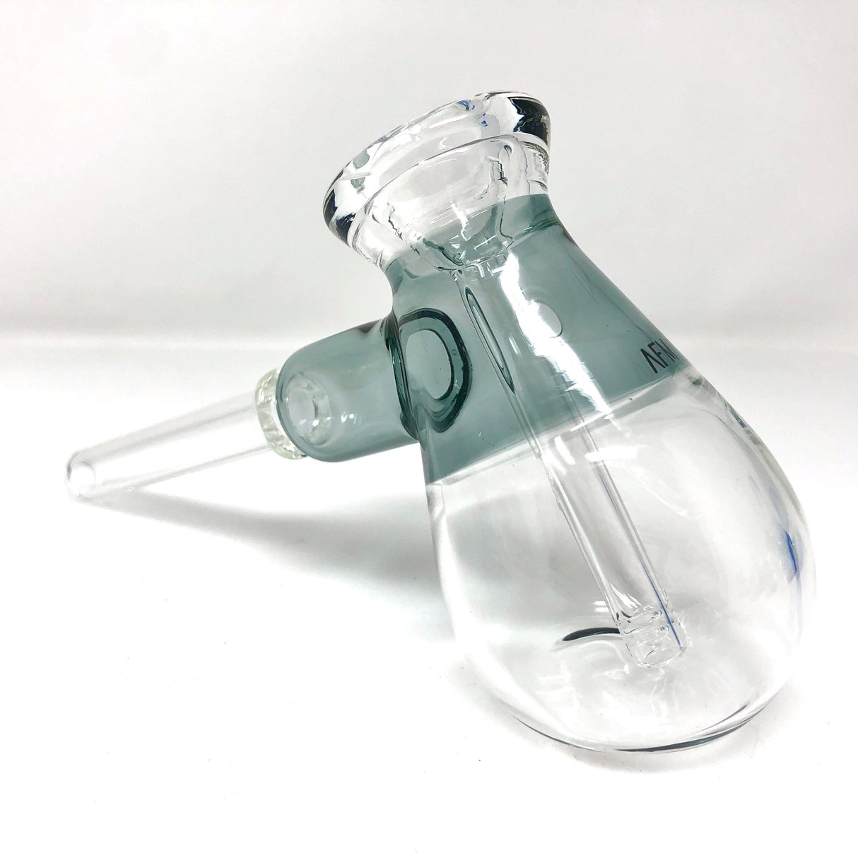 6" AFM Fat Hammer Glass Bubbler with Colored Accents - Side View on White Background