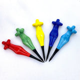 AFM Colored Female Body Glass Dabber Tools in Red, Green, Yellow, Blue, Top View