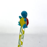 AFM Blastoise Glass Dabber Tool with Colorful Turtle Design - Front View