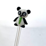 AFM Panda Glass Dabber Tool with Borosilicate Glass, Front View on White Background