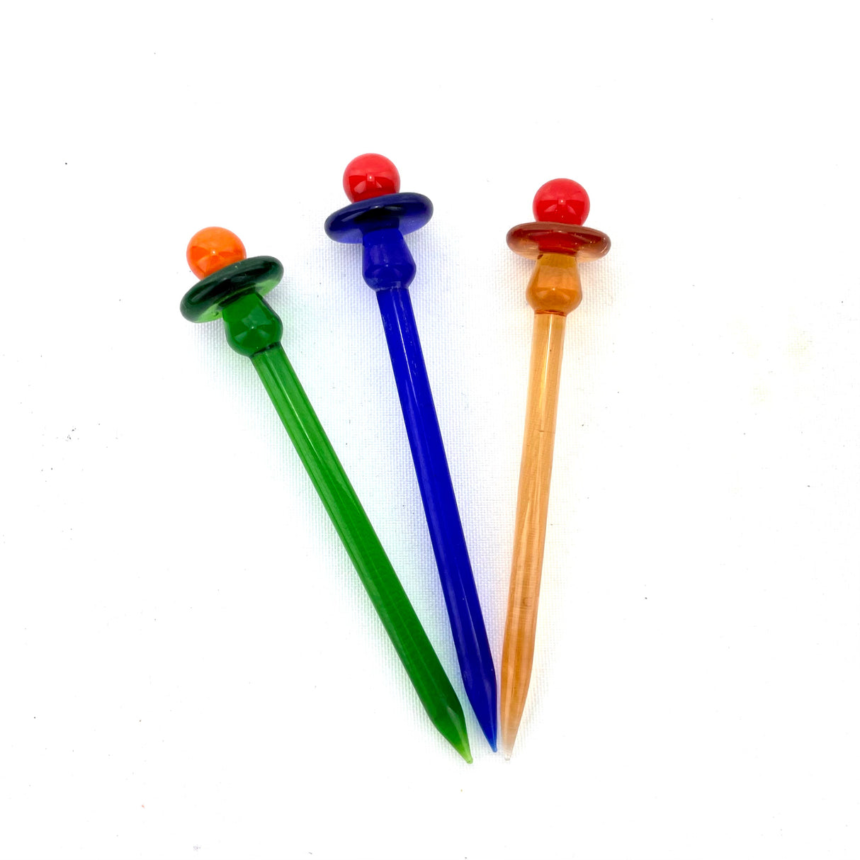 AFM Colored Glass Dabber and Carb Cap Combo, 2in1 Tool in Green, Blue, and Amber