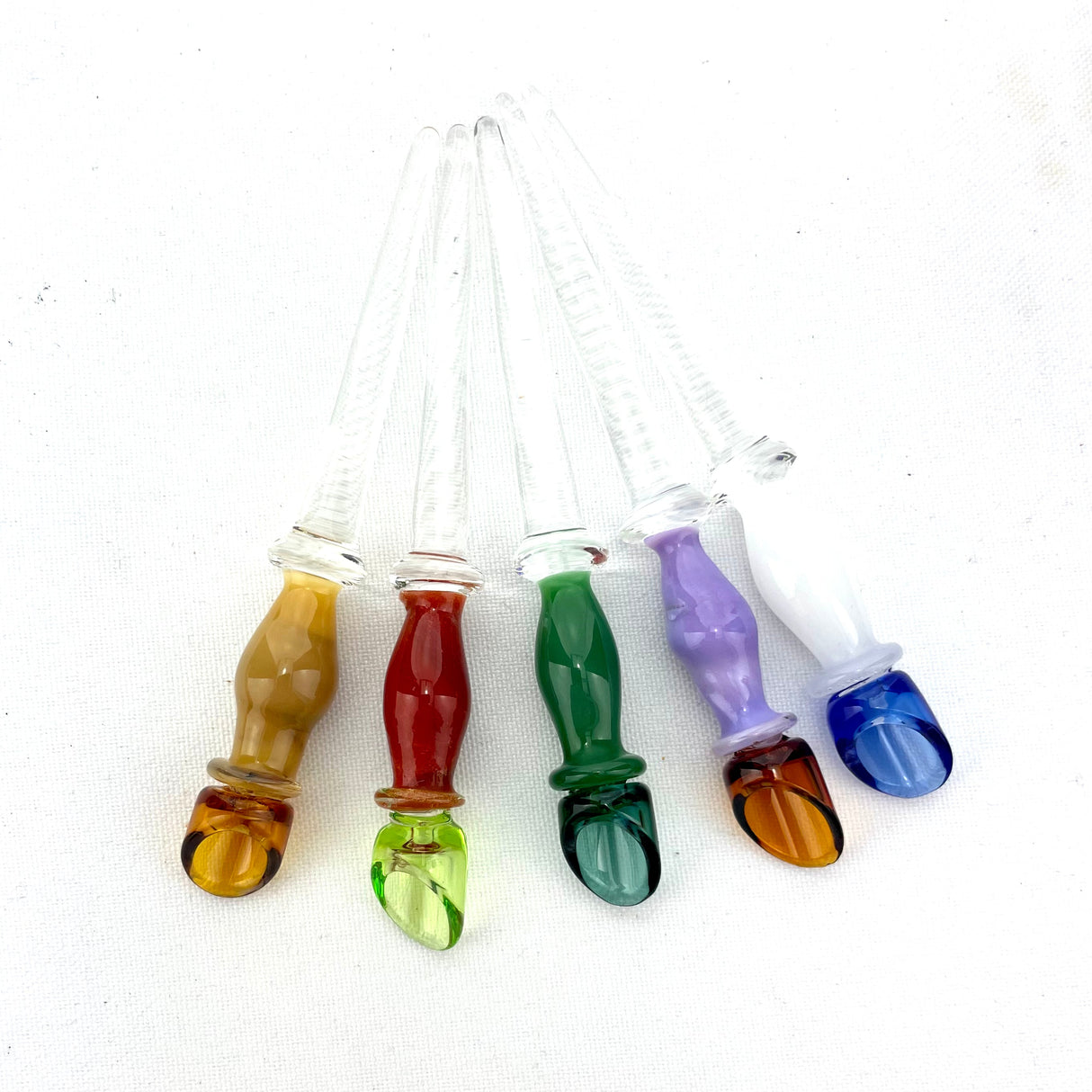 AFM Scoop Glass Dabber Tools in various colors displayed on white background