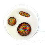 AFM Mini Terp Slurper Reversal Marble Pill Set with vibrant colored glass, 20mm, top view