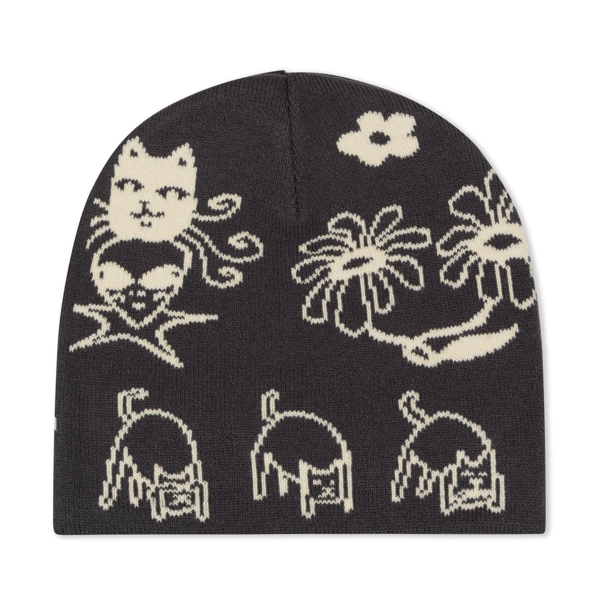 Blonded Skull Beanie (Charcoal)