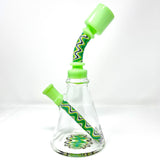 AFM 8.5" Glass Beaker Bong with Reversal Wig Wag Design and Bent Neck, Front View