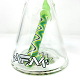 AFM Glass Beaker Bong with Reversal Wig Wag Design and Bent Neck, 8.5" Front View