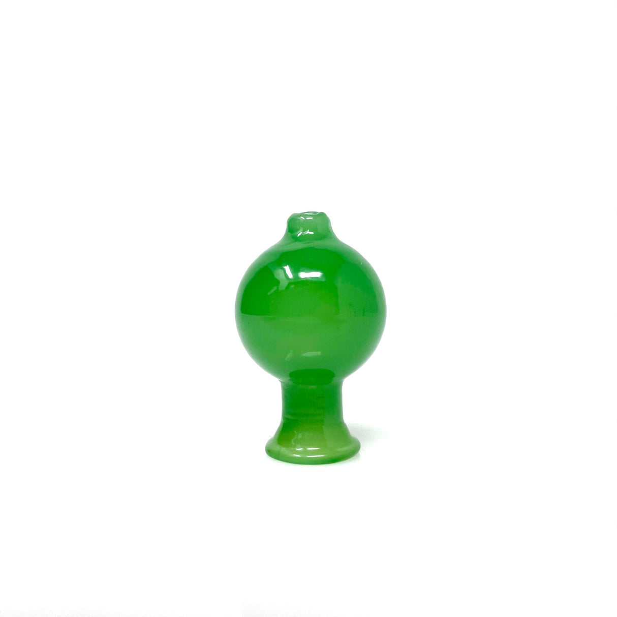 AFM 20mm Mini Full Color Carb Cap in Green, Borosilicate Glass, Front View on White Background