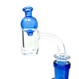 AFM 20mm Mini Full Color Carb Cap in Blue, Borosilicate Glass, Side View on White Background