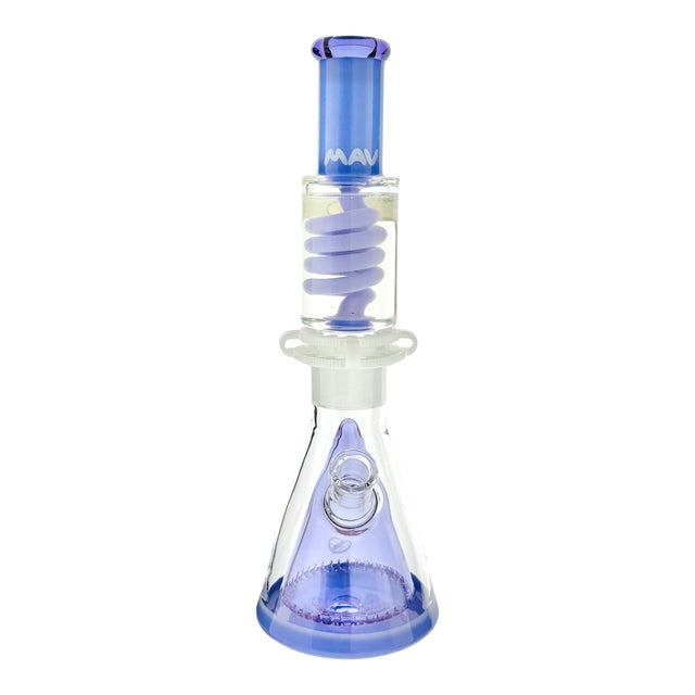 MAV Glass OS90 Purple Beaker Bong with Slitted Pyramid and Freezable Coil System