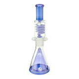 MAV Glass OS90 Purple Beaker Bong with Slitted Pyramid and Freezable Coil, Front View